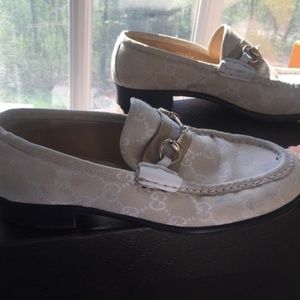 Gucci Loafers  Flats Mules Tan/Beige/White